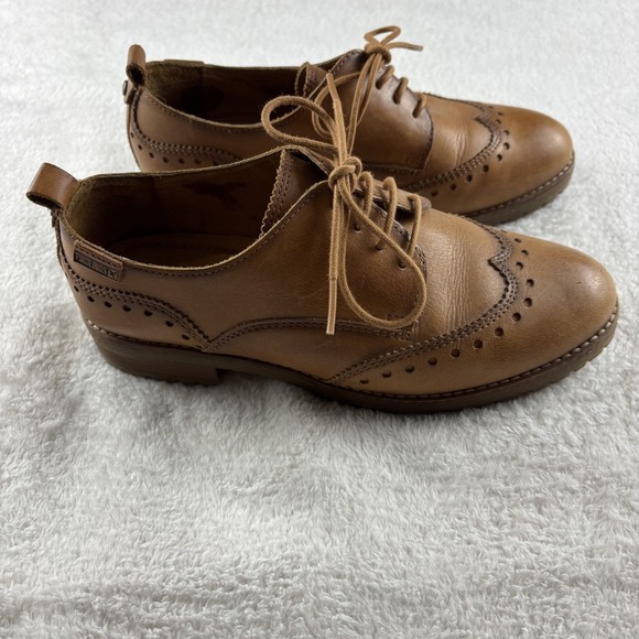 Pikolinos Brown Leather Oxford Shoes Women's EU 37 Comfort Casual - Picture 3 of 7